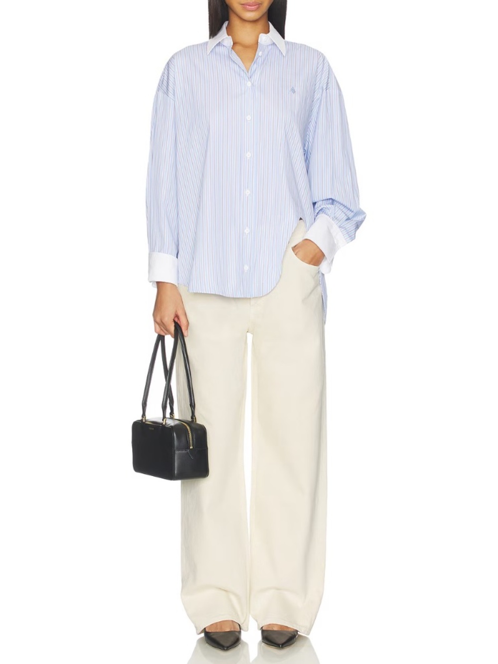 AGOLDE Organic Cotton Fusion Jean Ivory Cream Off-White Wide Leg Denim Size 28
